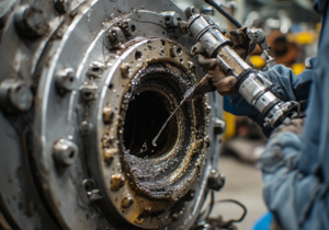 Industrial pump casing crack repair using machinable steel-filled two-component epoxy cold-welding compound